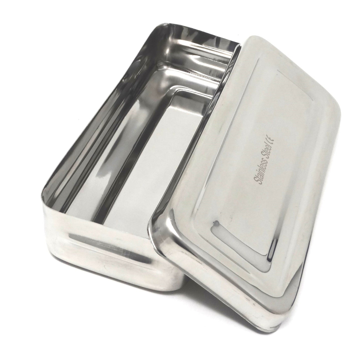 Stainless Steel Medical Sterilizer Box Instrument Organizer Storage Disinfection Tray with Lid - 7L x 3W x 1.25H