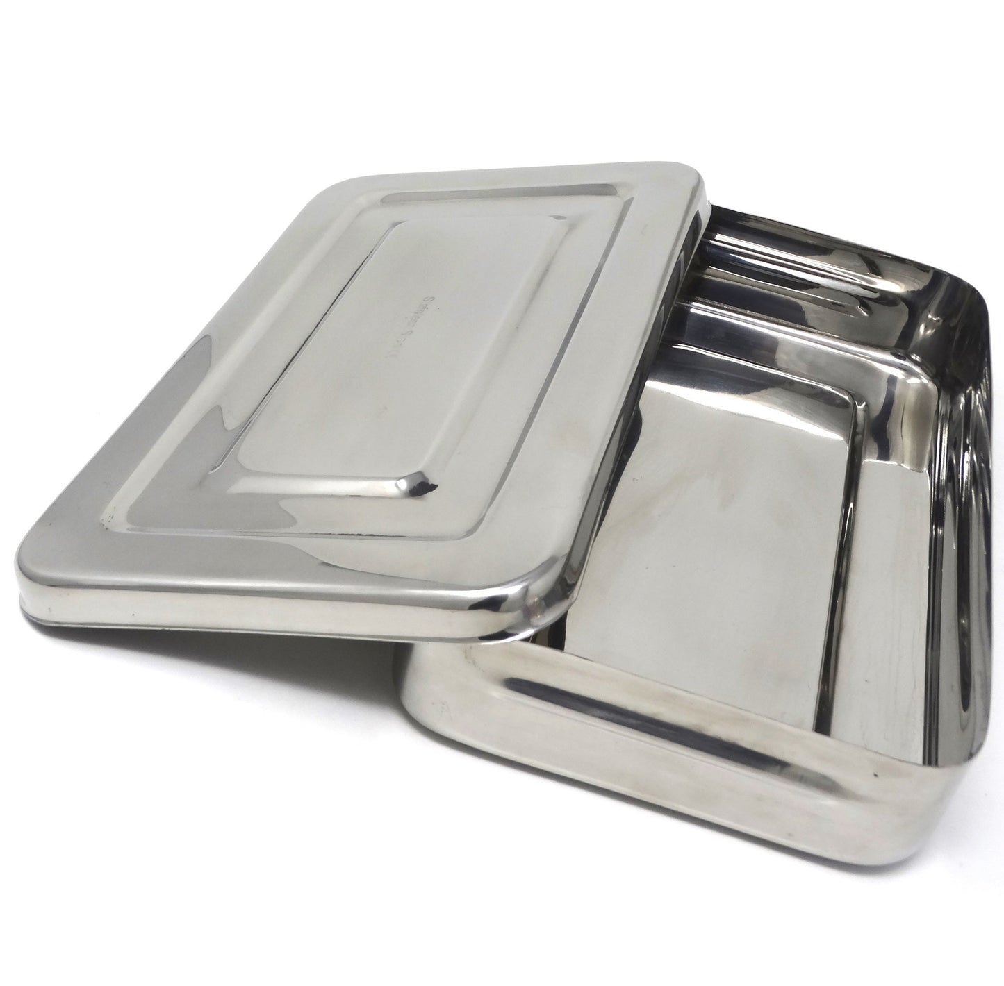 Stainless Steel Medical Sterilizer Box Instrument Organizer Storage Tray with Lid - 10L x 6W x 2H