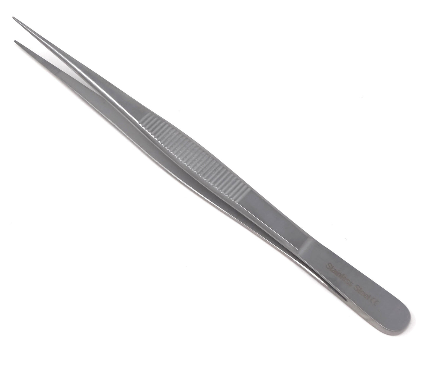 Dissecting Forceps Stainless Steel Micro Fine Point Serrated Tips 6" Straight Tweezers