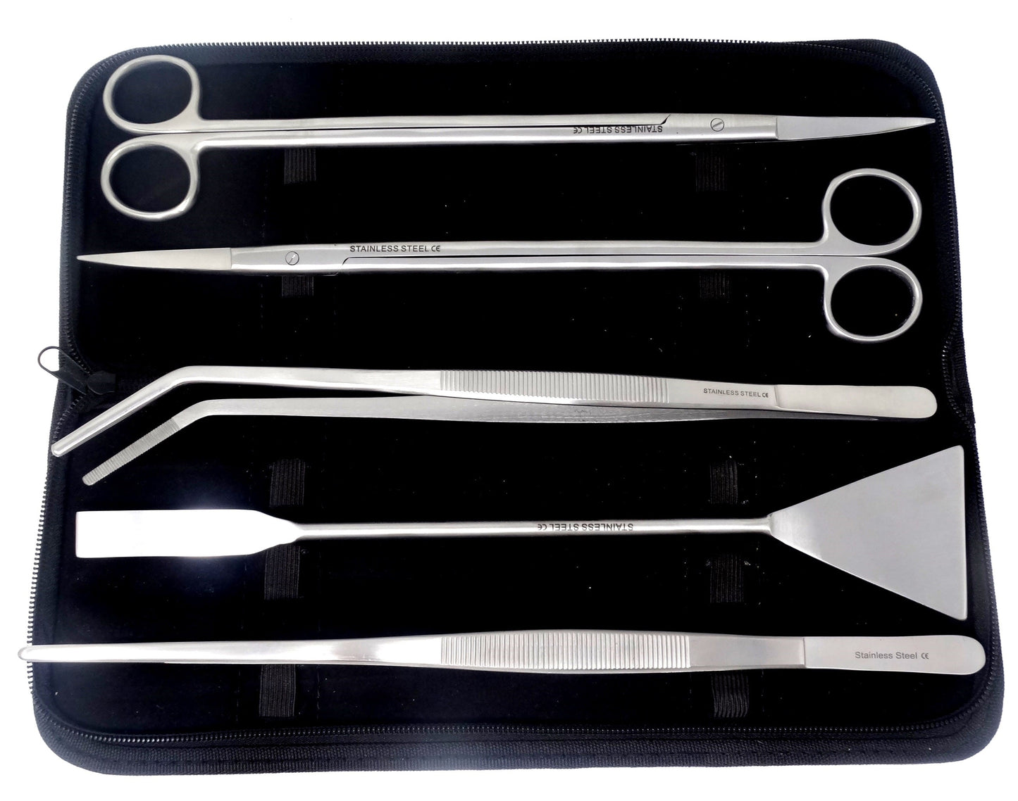 5 Pcs Aquarium Maintenance Aquatic Plant Tweezers Scissors Spatula Tool Set, Stainless Steel 12"Long