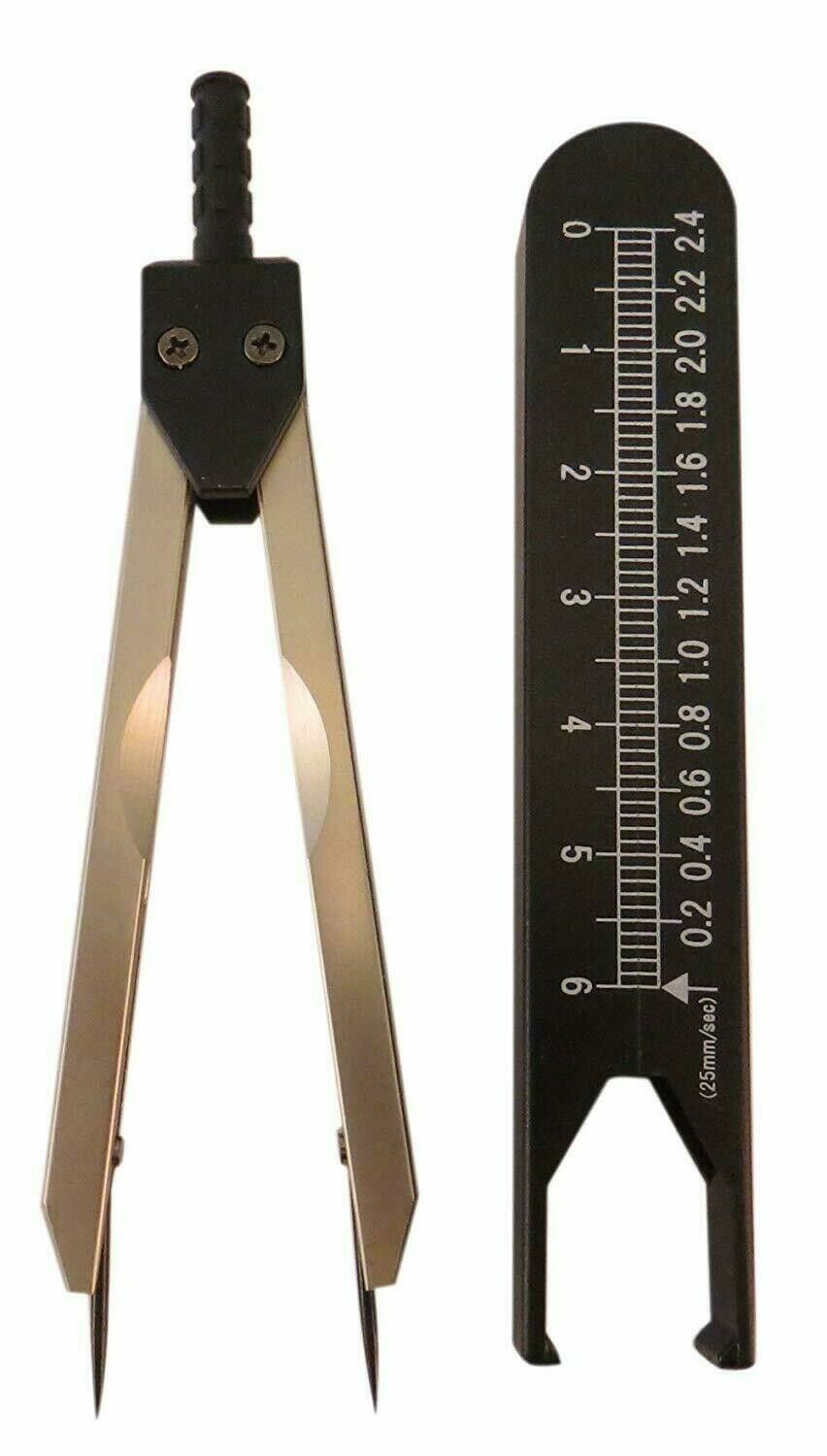 Black EKG Caliper with Cover Ruler