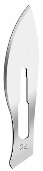 #24 Disposable Scalpel Blades 100/box , Sterile, Carbon Steel Blade
