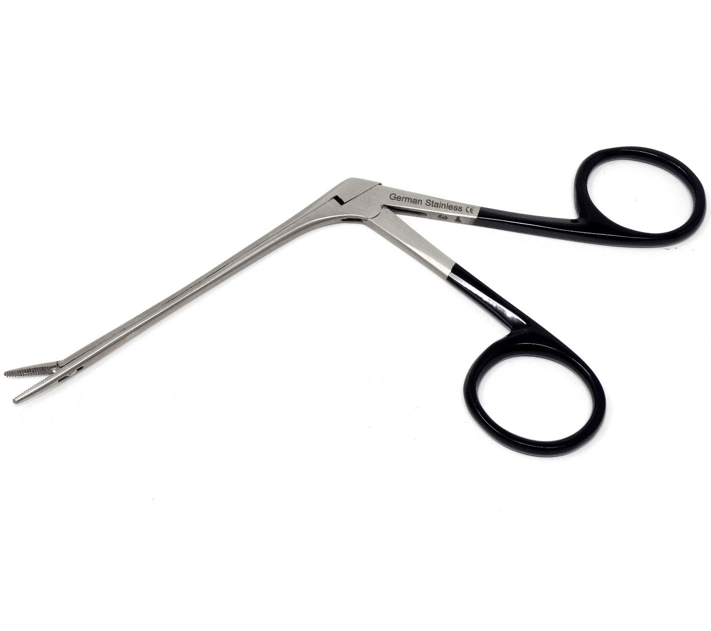 IMS-ALG07 New German Hartman Alligator Forceps 3.5" Serrated Jaws with Metallic Black Rings ENT Instruments
