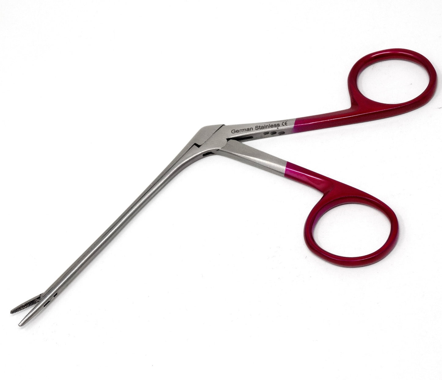 IMS-ALG10 New German Hartman Alligator Forceps 3.5" Serrated Jaws with Metallic Pink Rings ENT Instruments