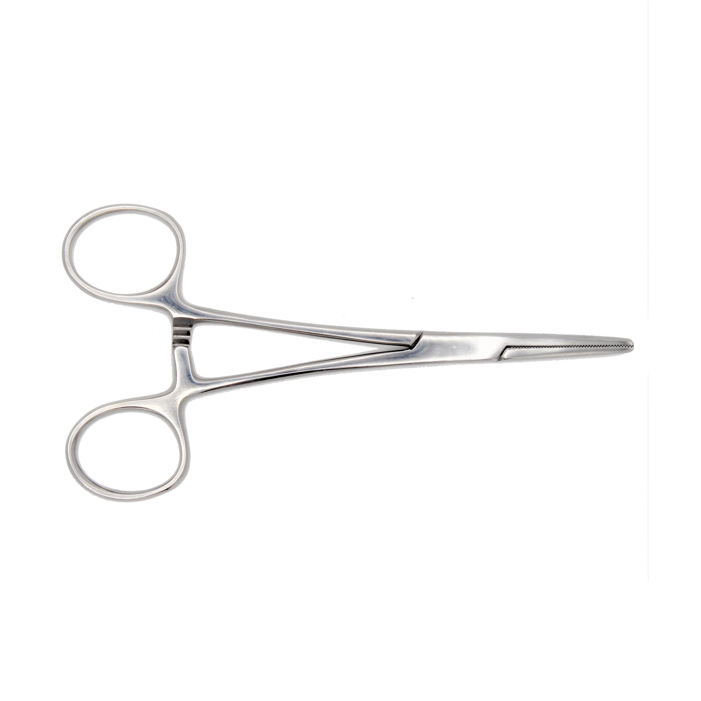 Pet Ear Hair Pulling Serrated Ratchet Forceps, Stainless Steel Grooming Tool, Silver 5.5" Straight