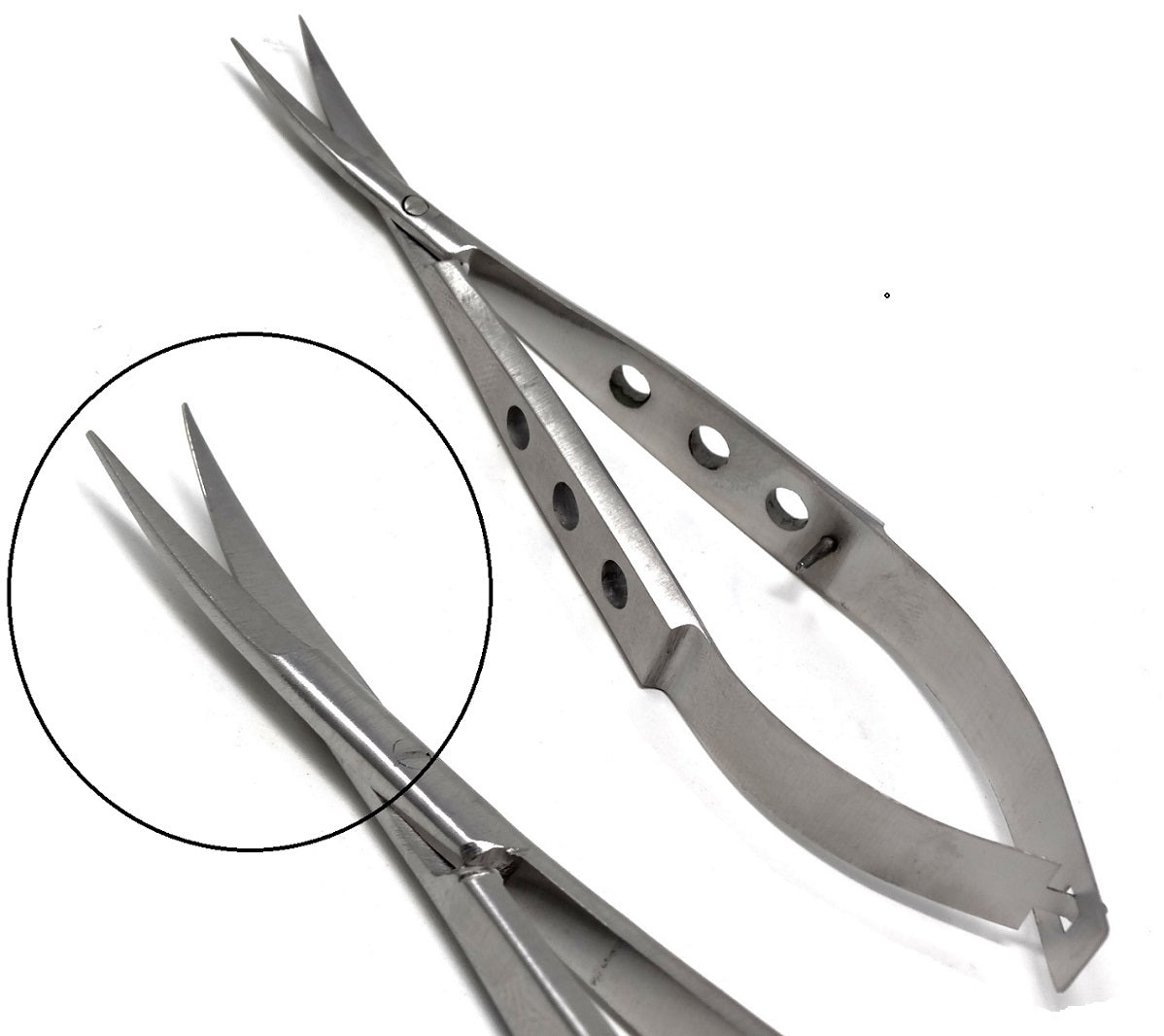Castroviejo Micro Scissors 4.5" Squeeze Action Shears, Curved Blades, Stainless Steel