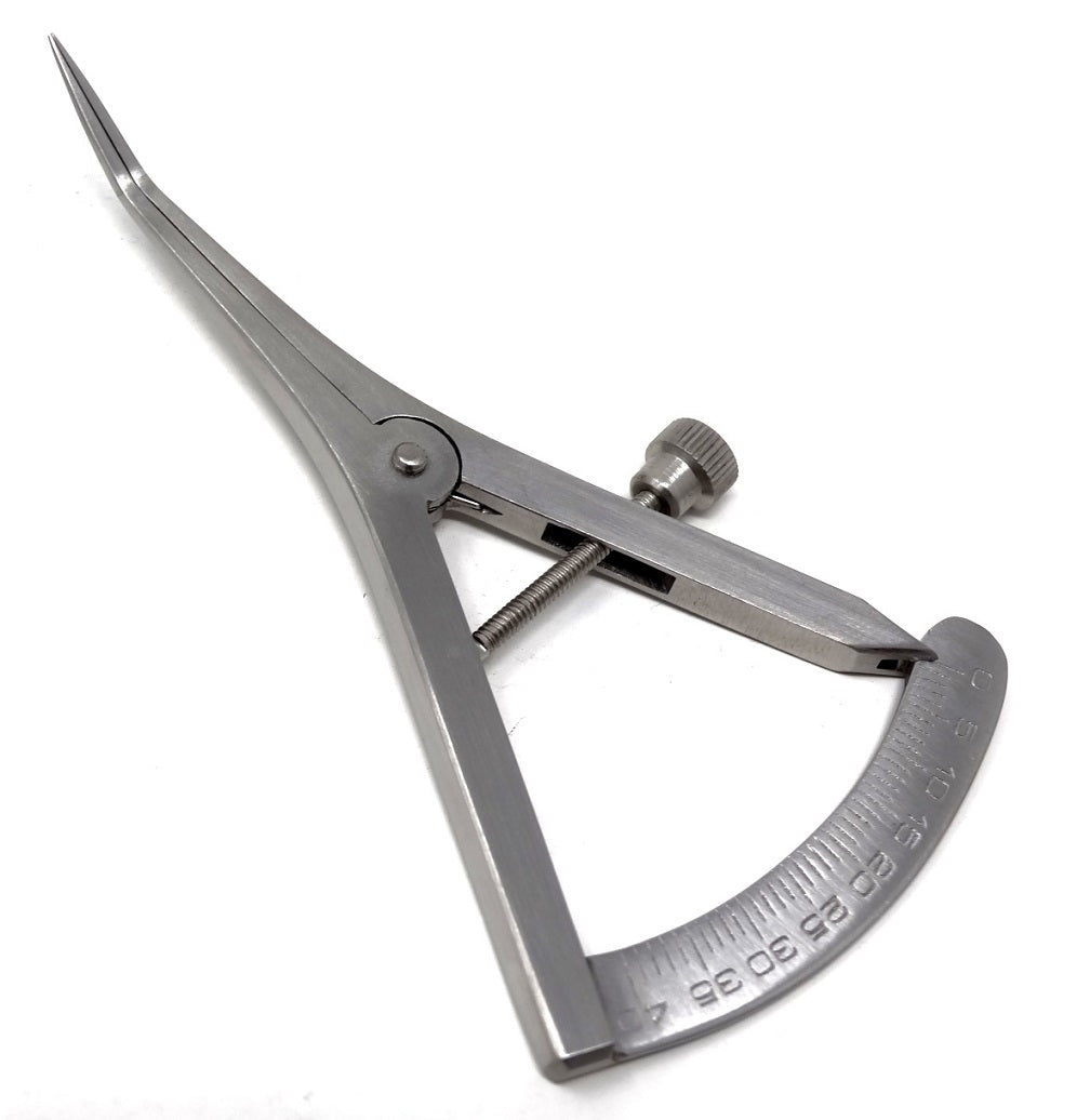 Premium Castroviejo Caliper Graduated 0-40mm Curved 3.5"