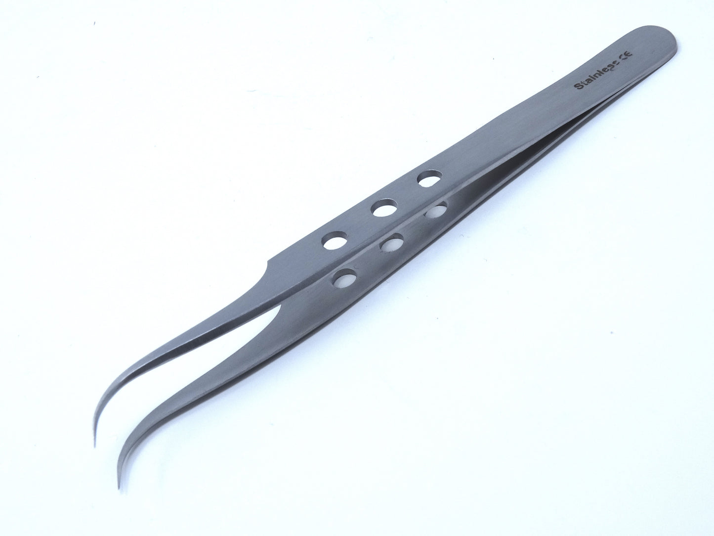 Stainless Steel Micro Surgical Forceps Tweezers Strong Curved, Fenestrated