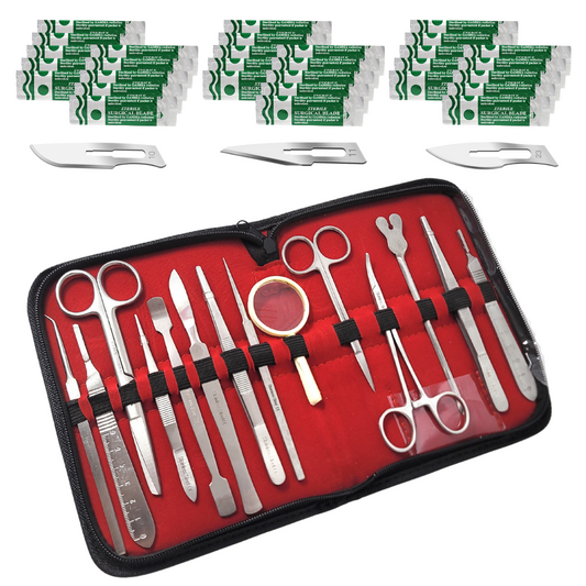 45 Pcs Stainless Steel Intermediate Dissecting Biology Kit with Blades