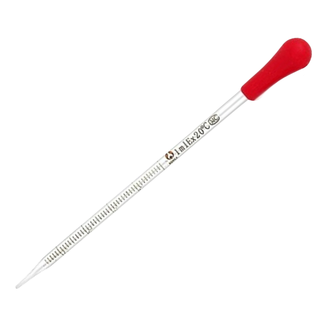 1ml Glass Scale Line Dropper Pipette Lab Dropping Pipet Rubber Head