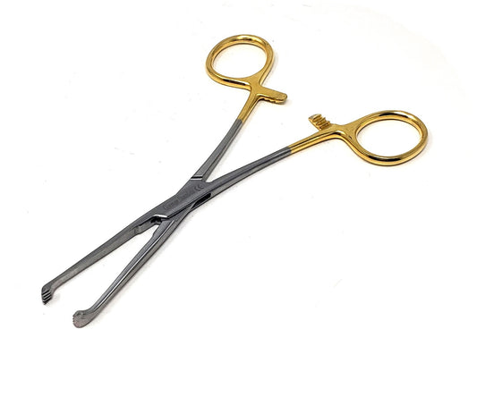 Allis Tissue Forceps 4x5 Teeth, 6" Stainless Steel Clamps, Gold Handle