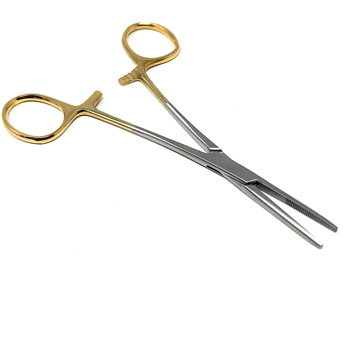 Kelly Rankin Hemostatic Forceps 5.5" Straight, Stainless Steel, Gold Handle