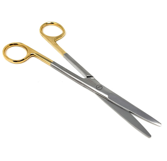 Gold Handle Mayo Dissecting Blunt Scissors 6.75", Straight, Stainless Steel