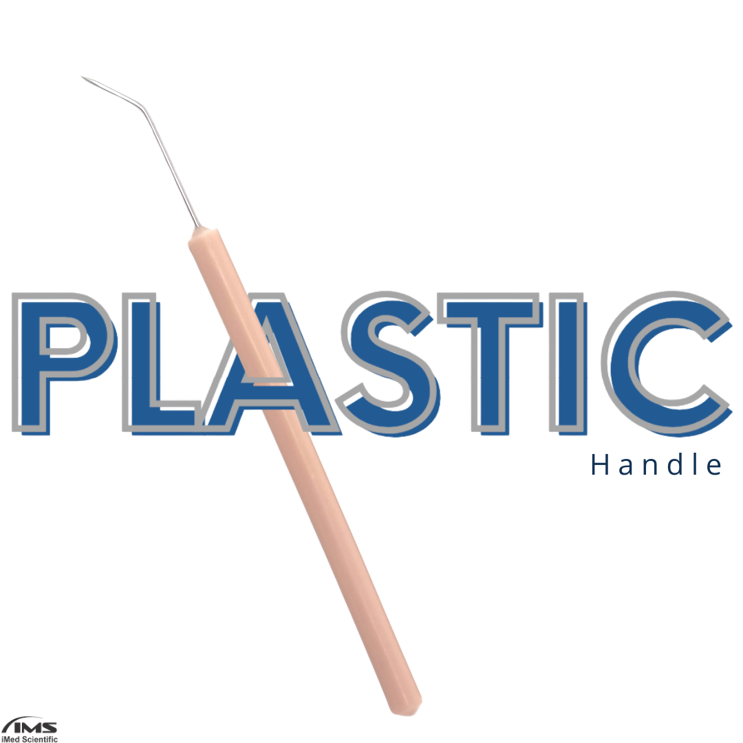 12/Pack Plastic Handle Dissecting Dissection Teasing Needle Angled