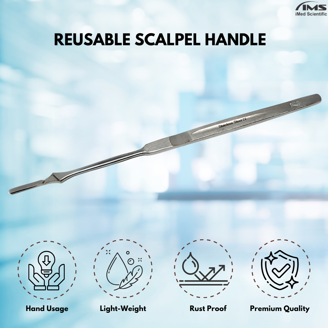 Premium Quality Scalpel Handle #7, Stainless Steel ( Fits Size 9-16 Scalpel Blades )