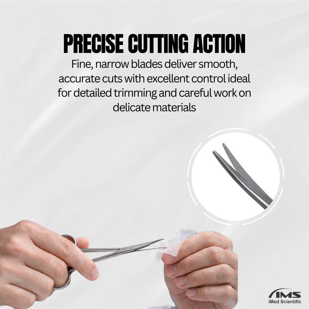 Multifunction Metzenbaum Dissecting Scissors Double Curved Stainless Steel Slim Shears - 6.25"