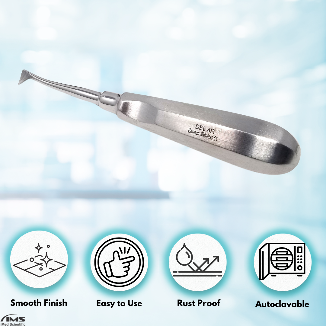 Apical Root Dental Elevator DEL-4R, Stainless Steel