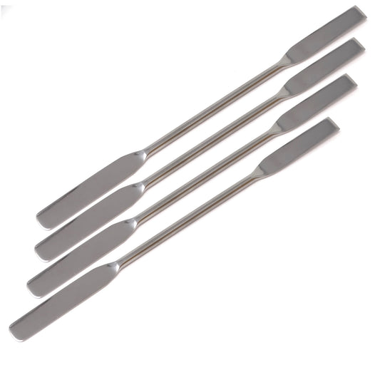 IMS-SQRD9-4 Stainless Steel Double Ended Micro Lab Spatula, Square & Round End, 9" Length, 4/Pack