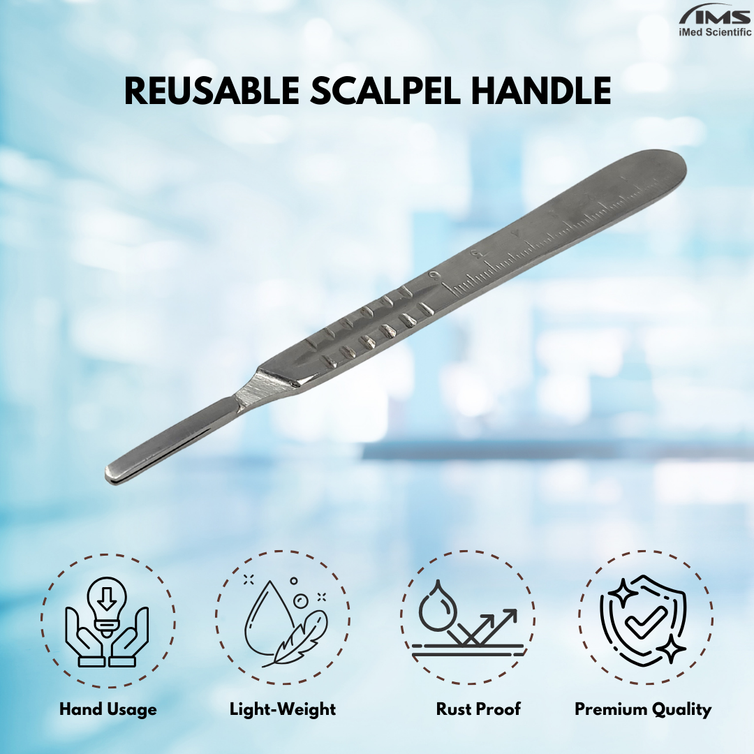 Premium Quality Scalpel Handle #4, With Graduated / Scale Handle, Stainless Steel ( Fits Size 20-26 Scalpel Blades )