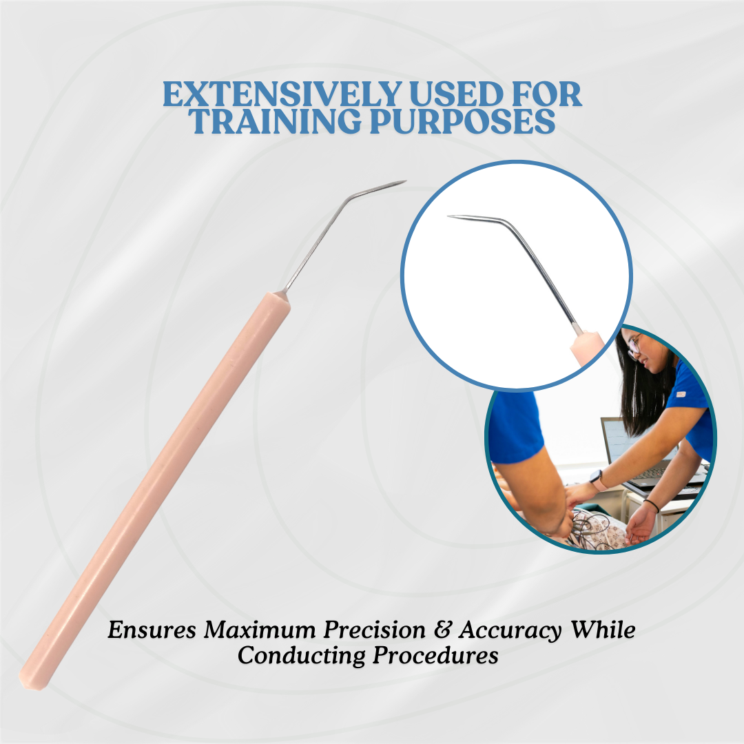 12/Pack Plastic Handle Dissecting Dissection Teasing Needle Angled