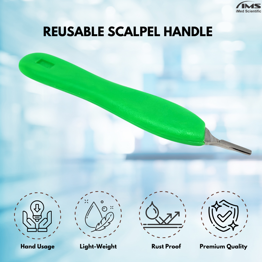 Scalpel Handle #5 , Plastic Grip Handle with Stainless Steel Tip (Fits Size 10-16 Scalpel Blades)