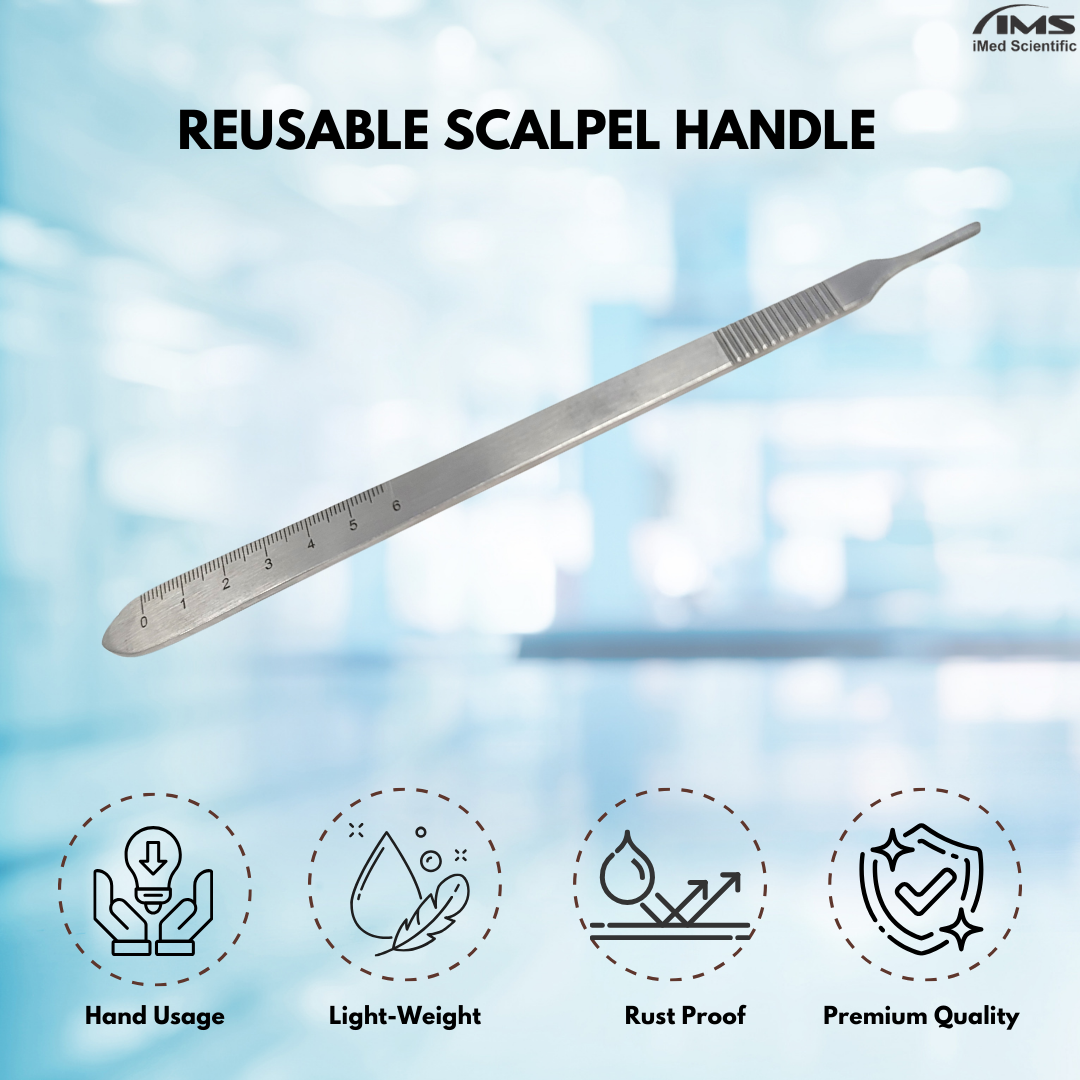 Premium Quality Scalpel Handle #3L, Stainless Steel ( Fits Size 9-16 Scalpel Blades )