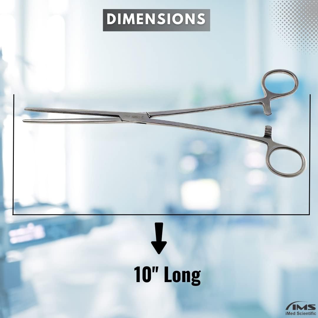 Pean Hemostat Forceps 10", Straight, Full Serrated, Stainless Steel
