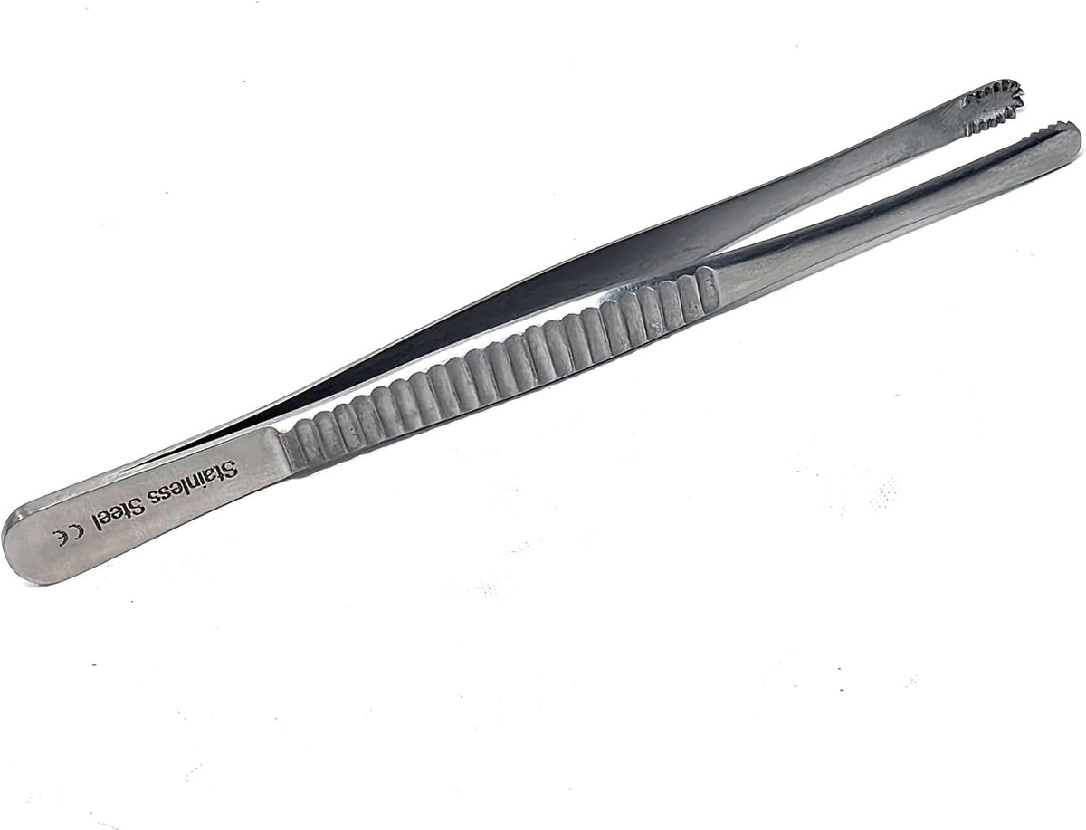 Russian Tissue Forceps 6", Rounded Cupped Serrated Tips, Stainless Steel