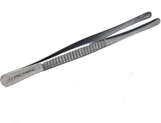 Russian Tissue Forceps 6", Rounded Cupped Serrated Tips, Stainless Steel