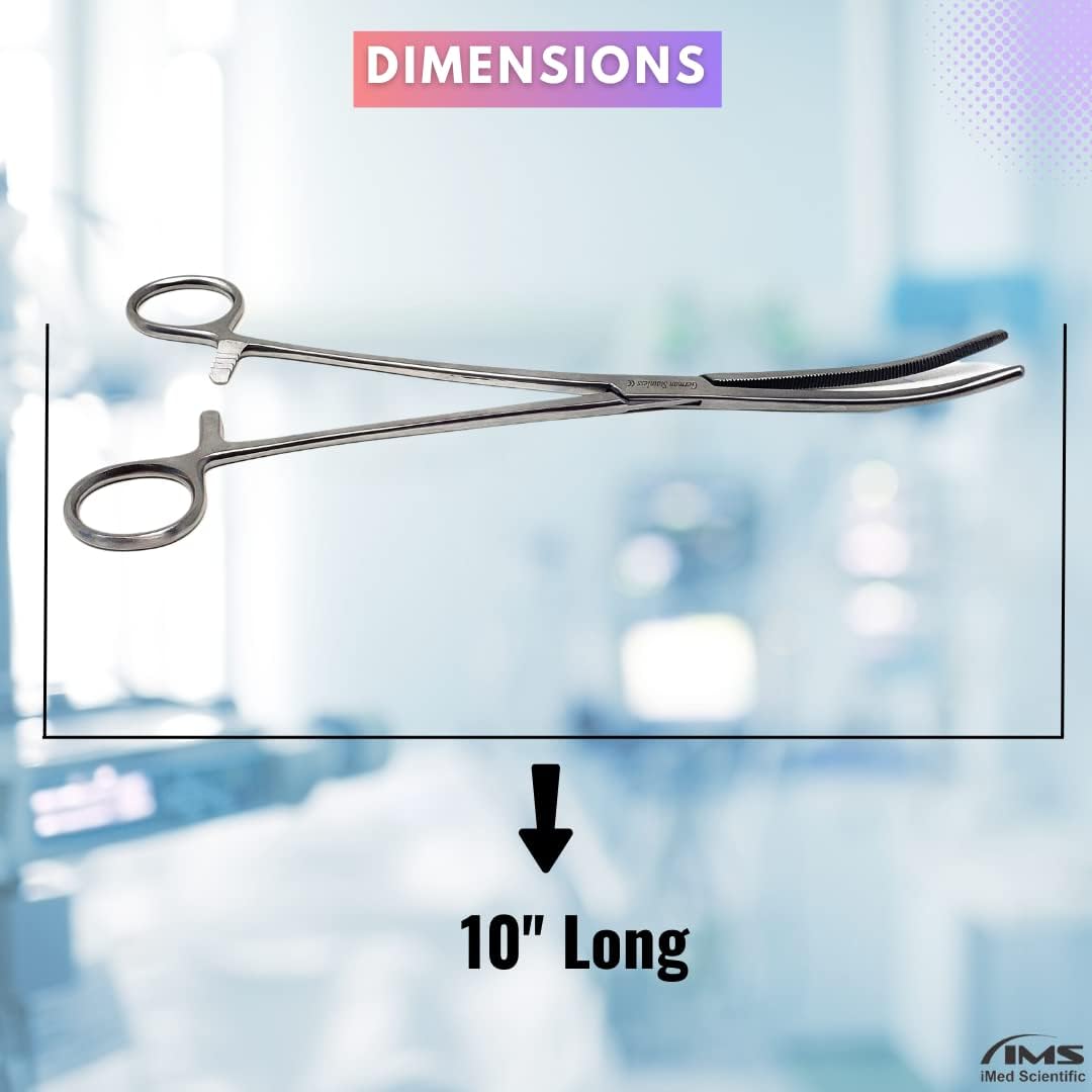 Pean Hemostat Forceps 10", Curved, Full Serrated, Stainless Steel