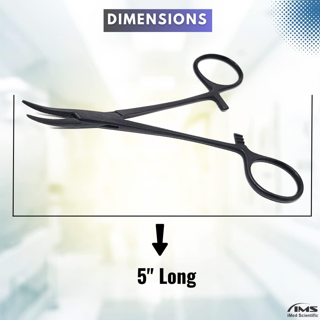 Tactical Hemostat Forceps 5" (12.7cm) Curved with full Serrated Jaws