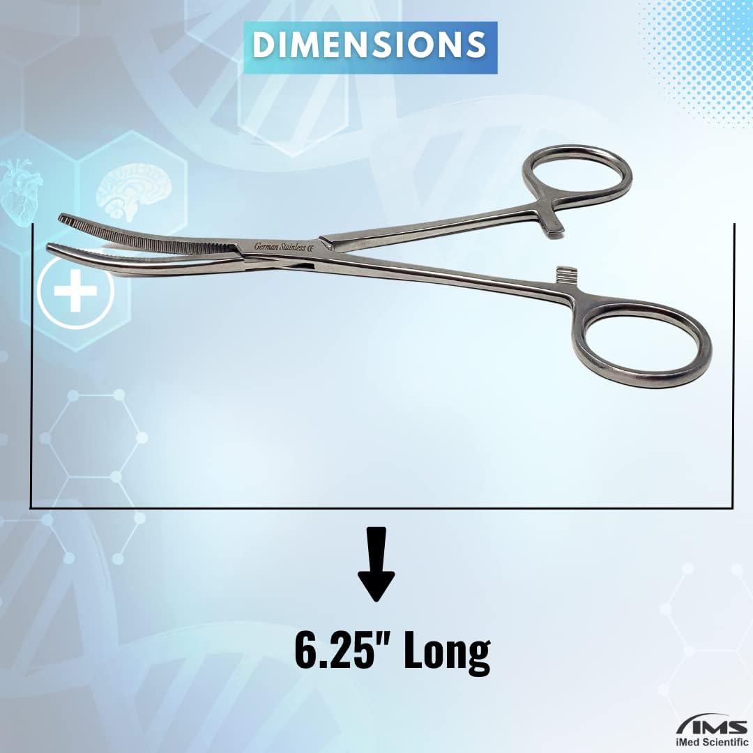 Pean Hemostat Forceps 6.25", Curved, Full Serrated, Stainless Steel