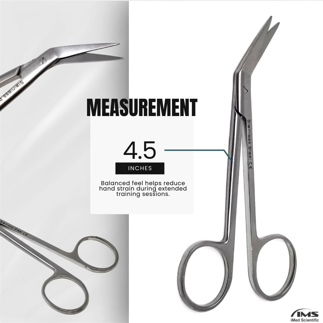 Angled IRIS Dissecting Scissors 4.5", Stainless Steel