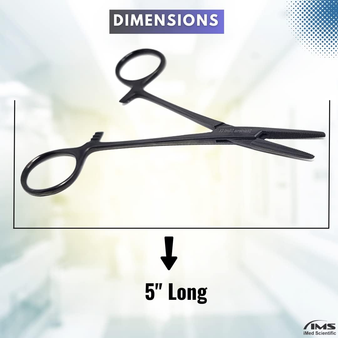 Tactical Hemostat Forceps 5" (12.7cm) Straight with full Serrated Jaws