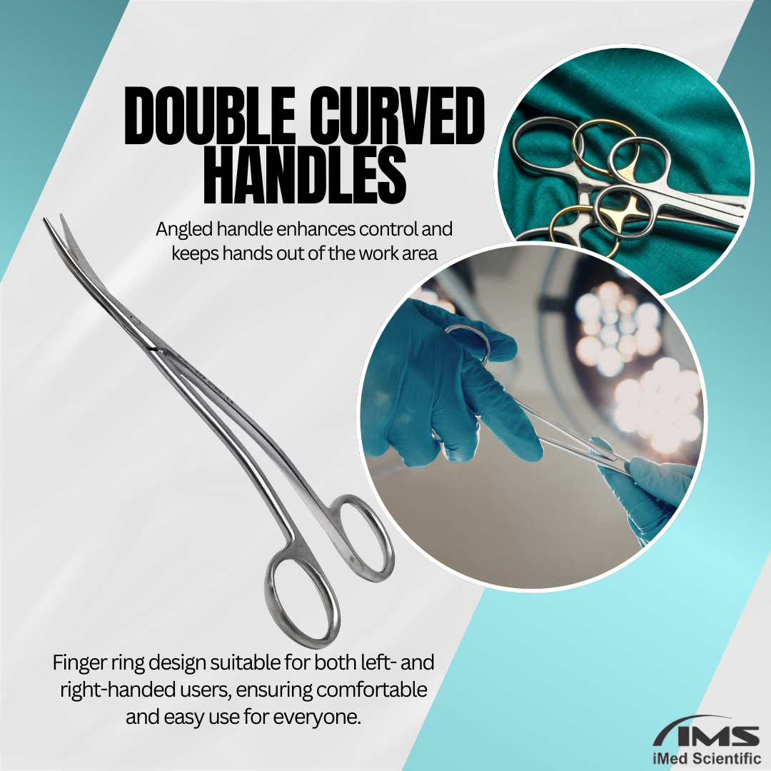 Multifunction Metzenbaum Dissecting Scissors Double Curved Stainless Steel Slim Shears - 6.25"