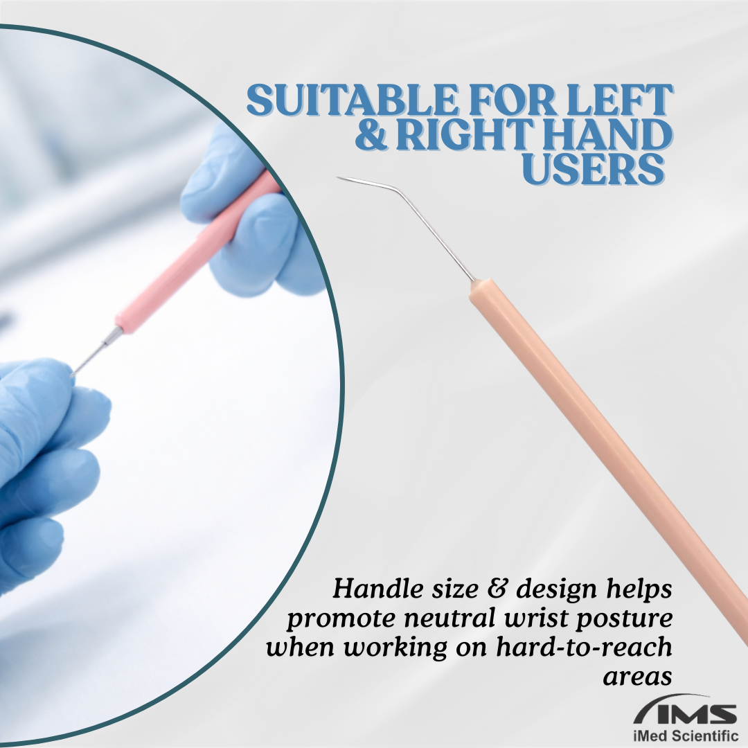 12/Pack Plastic Handle Dissecting Dissection Teasing Needle Angled