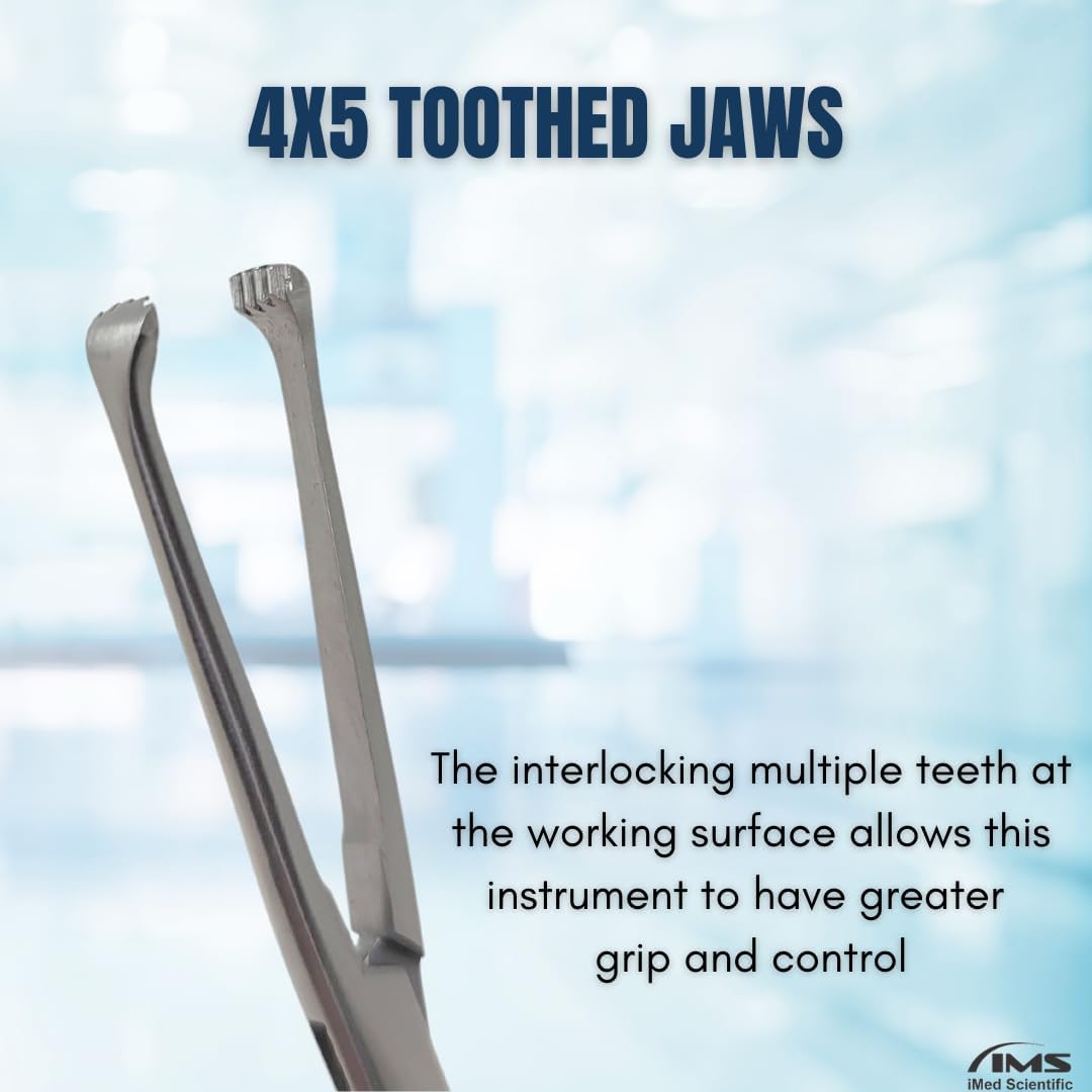 Allis Tissue Forceps 4x5 Teeth, 6" Stainless Steel Clamps, Gold Handle