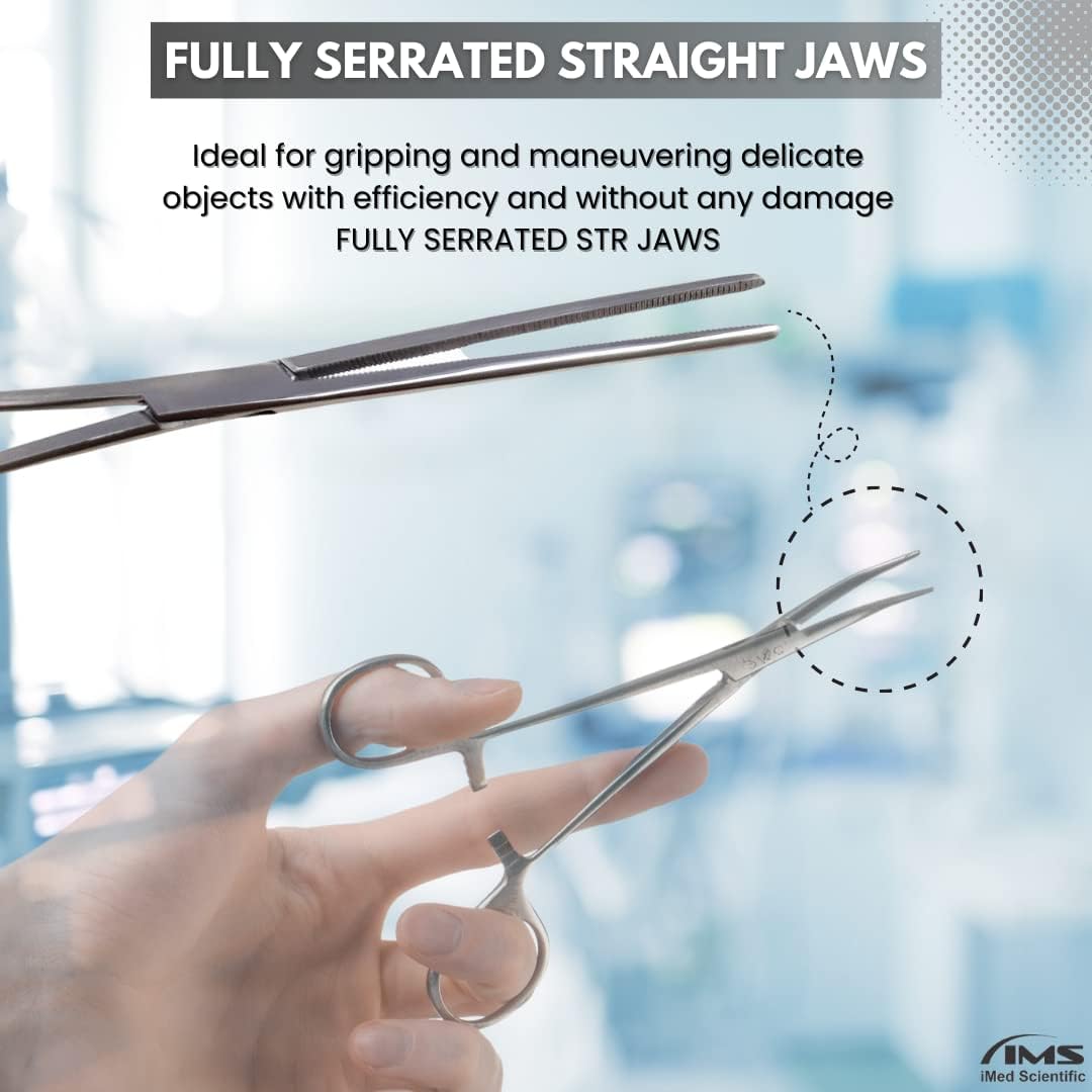 Pean Hemostat Forceps 10", Straight, Full Serrated, Stainless Steel