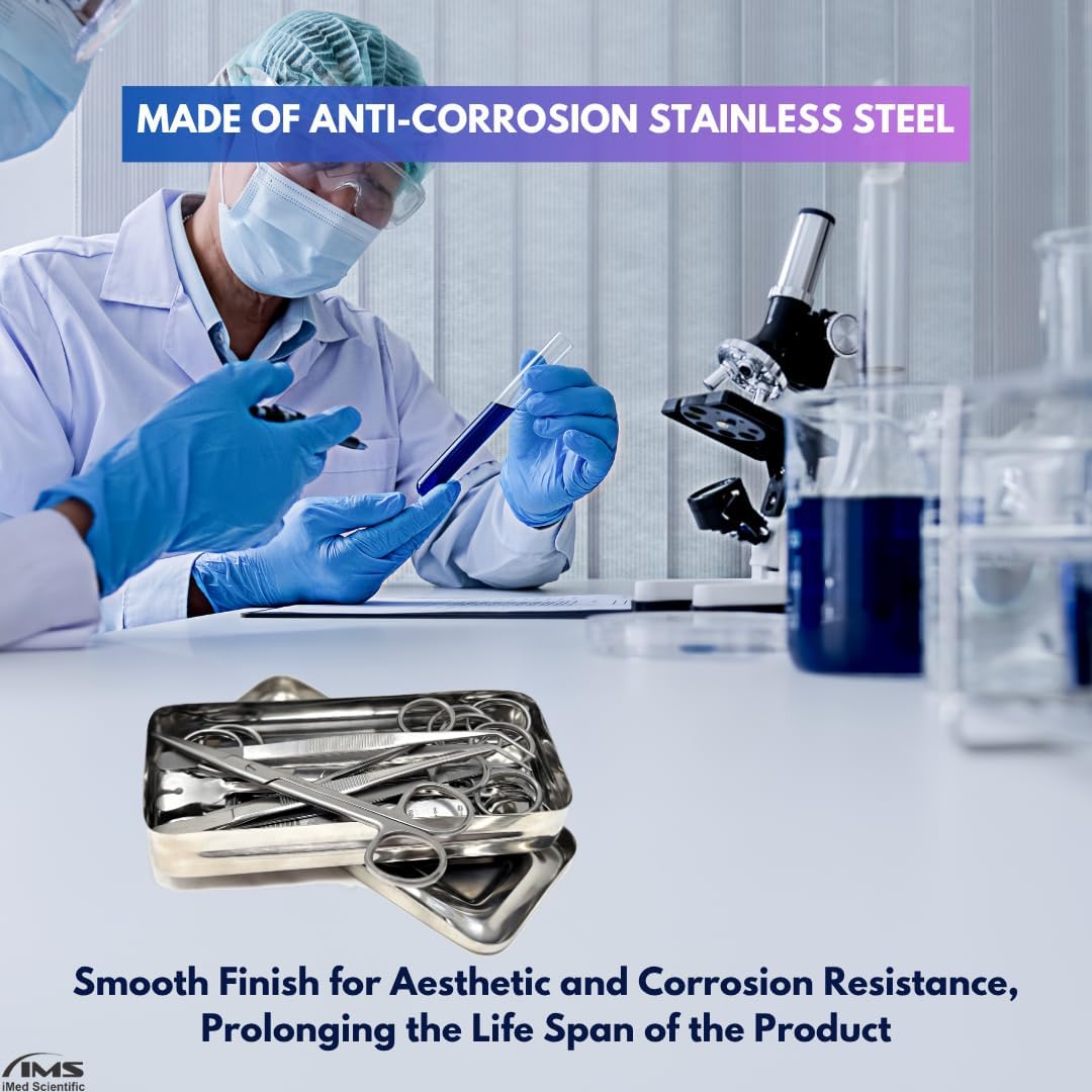 Stainless Steel Instrument Box with Cover - 8L x 5W x 2H