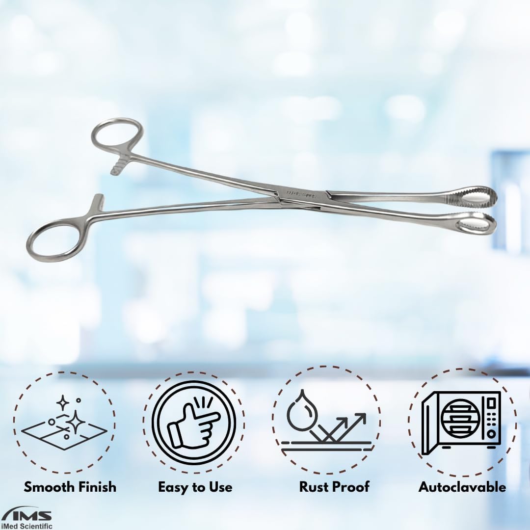 Sponge Holding Forceps 9.5" Straight, Stainless Steel