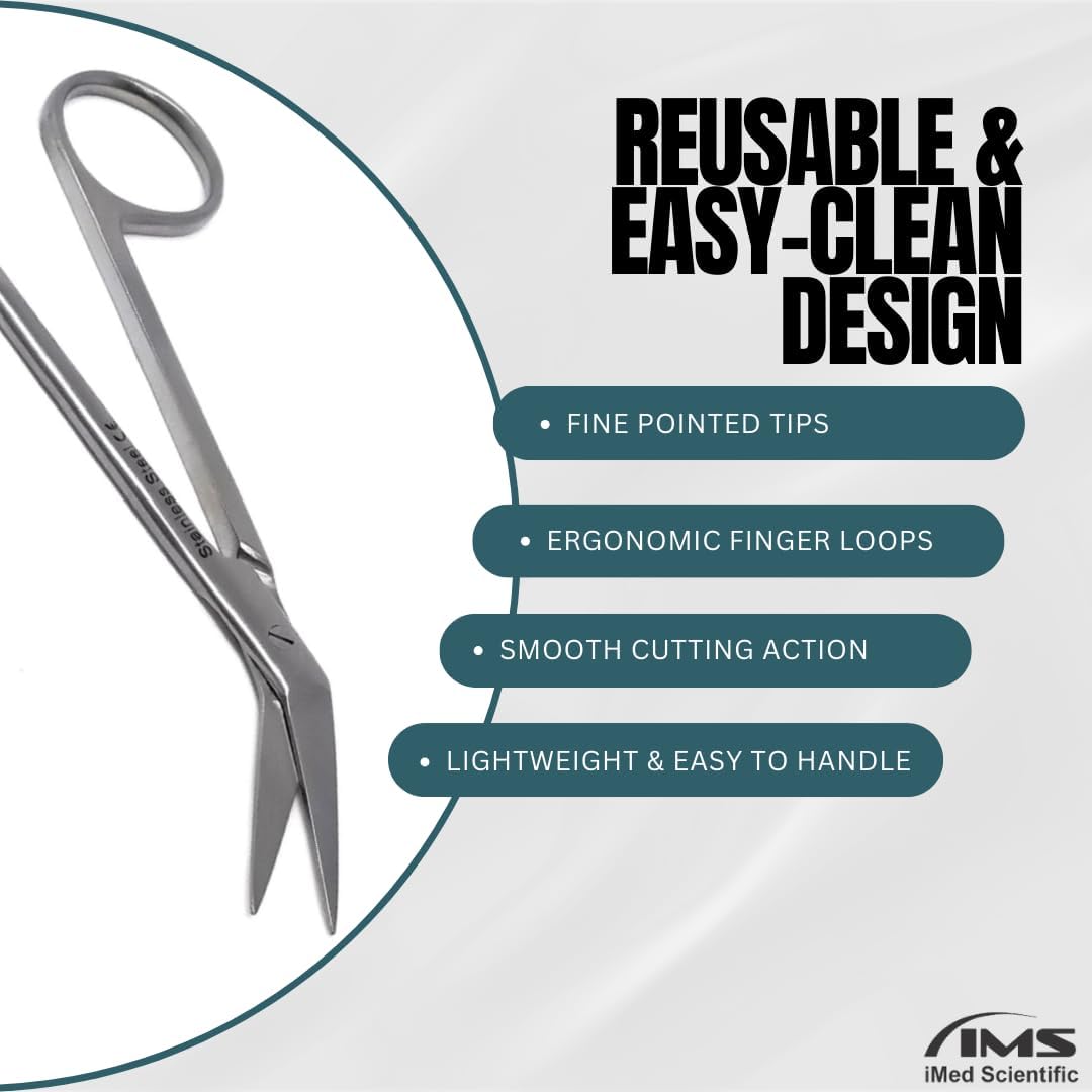 Angled IRIS Dissecting Scissors 4.5", Stainless Steel