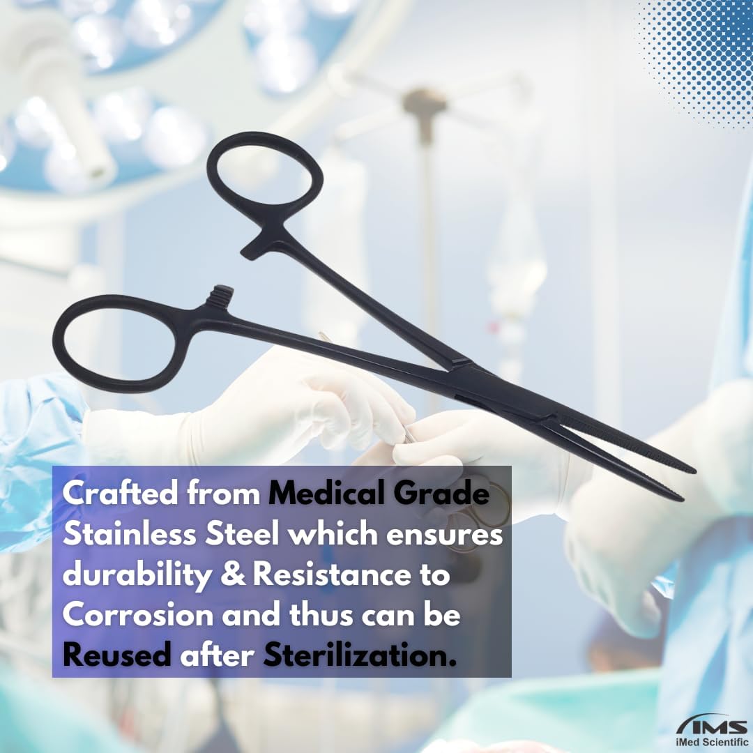Tactical Hemostat Forceps 5.5" (14cm) Straight with Full Serrated Jaws