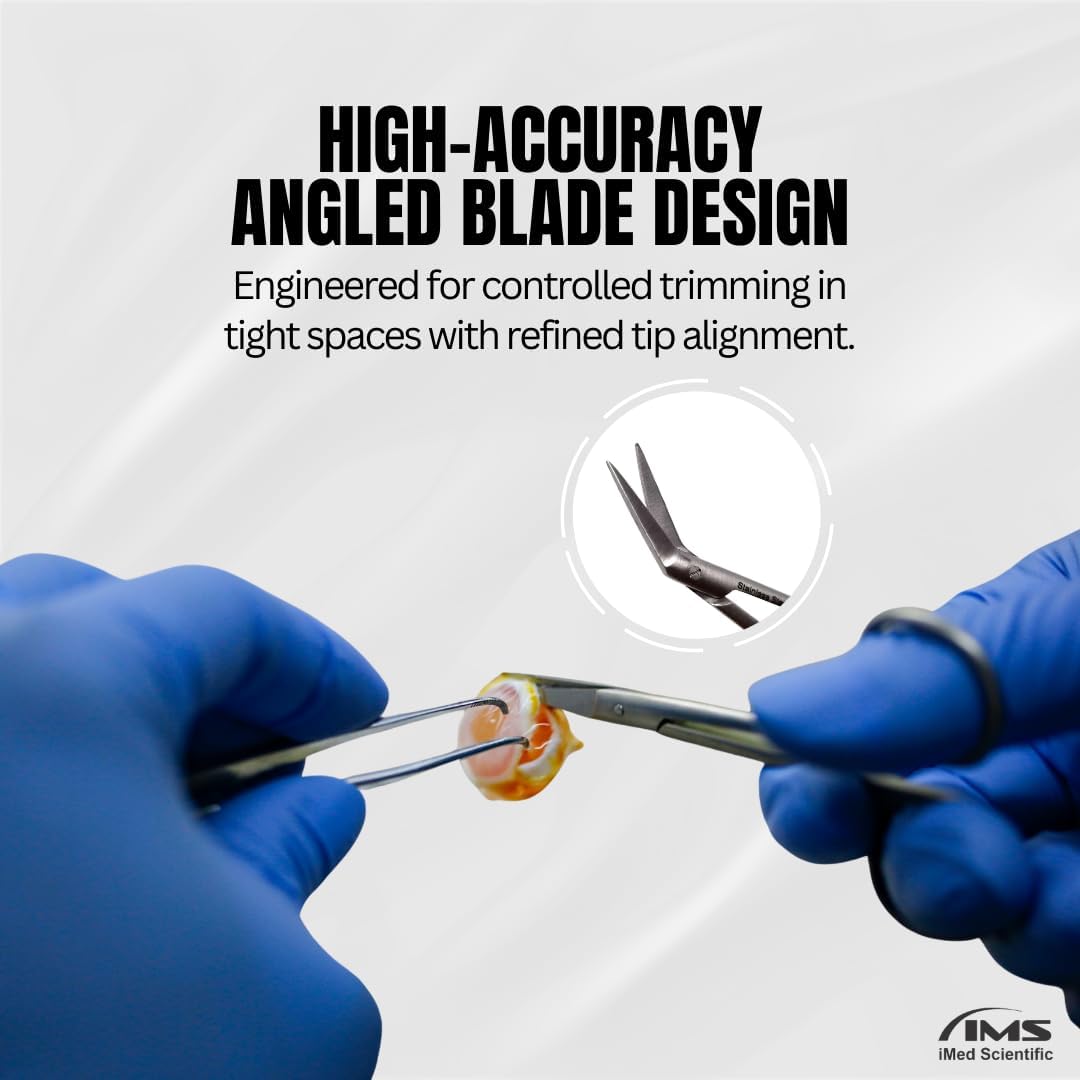 Angled IRIS Dissecting Scissors 4.5", Stainless Steel