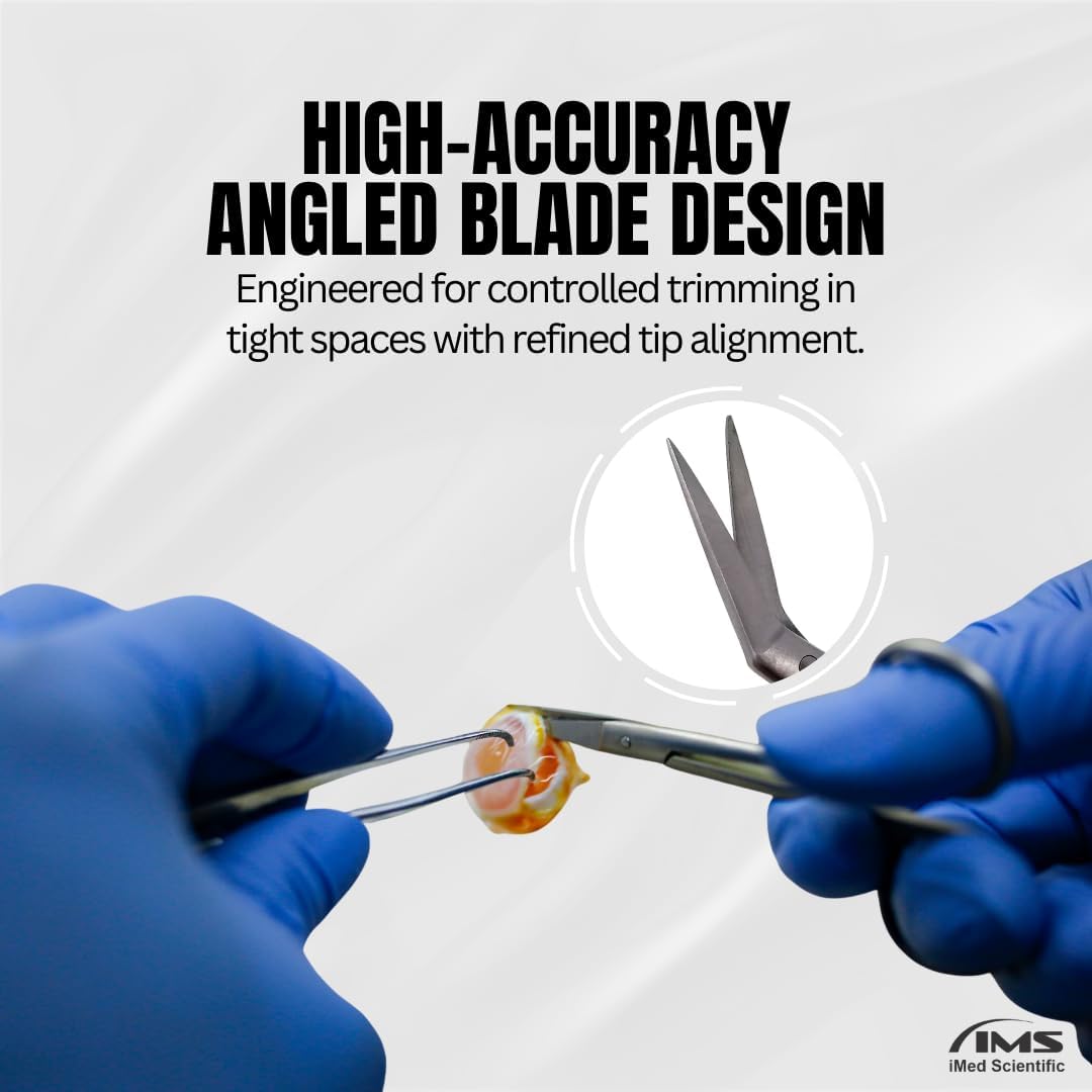 Angled IRIS Dissecting Scissors 4.5", Stainless Steel, Color Handle