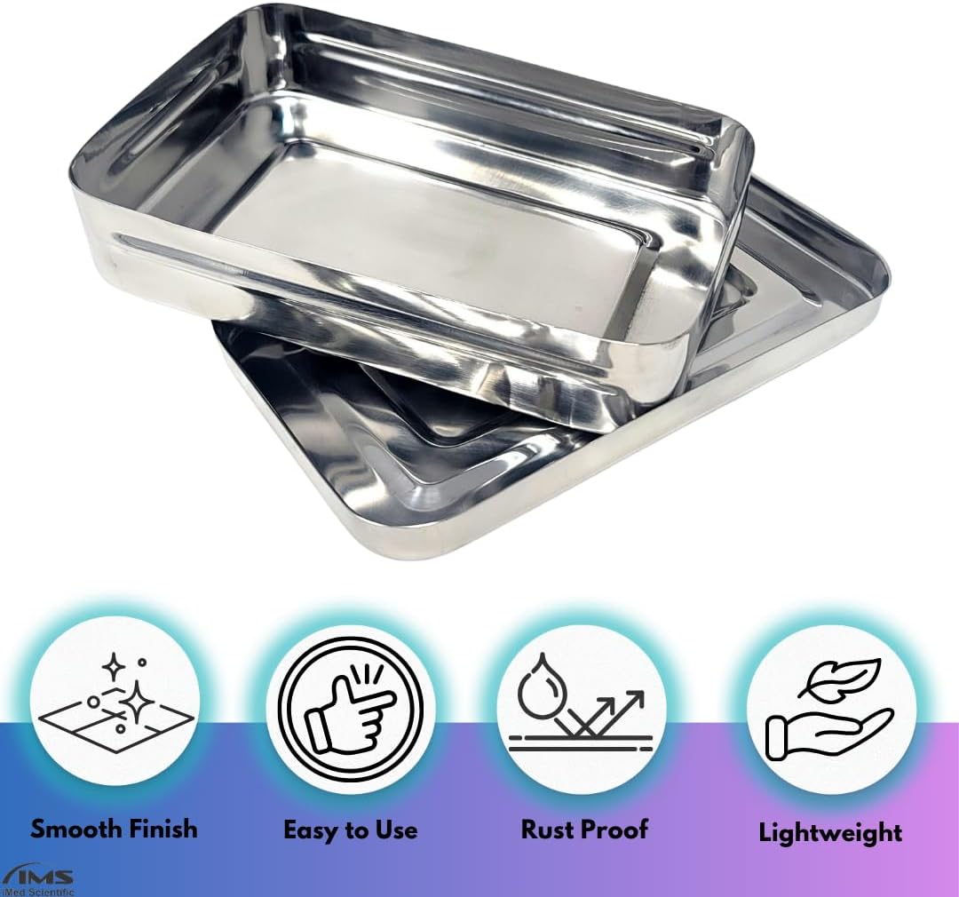 Stainless Steel Instrument Box with Cover - 8L x 5W x 2H