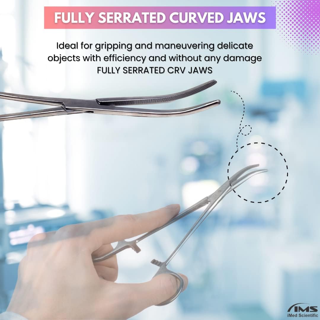 Pean Hemostat Forceps 10", Curved, Full Serrated, Stainless Steel