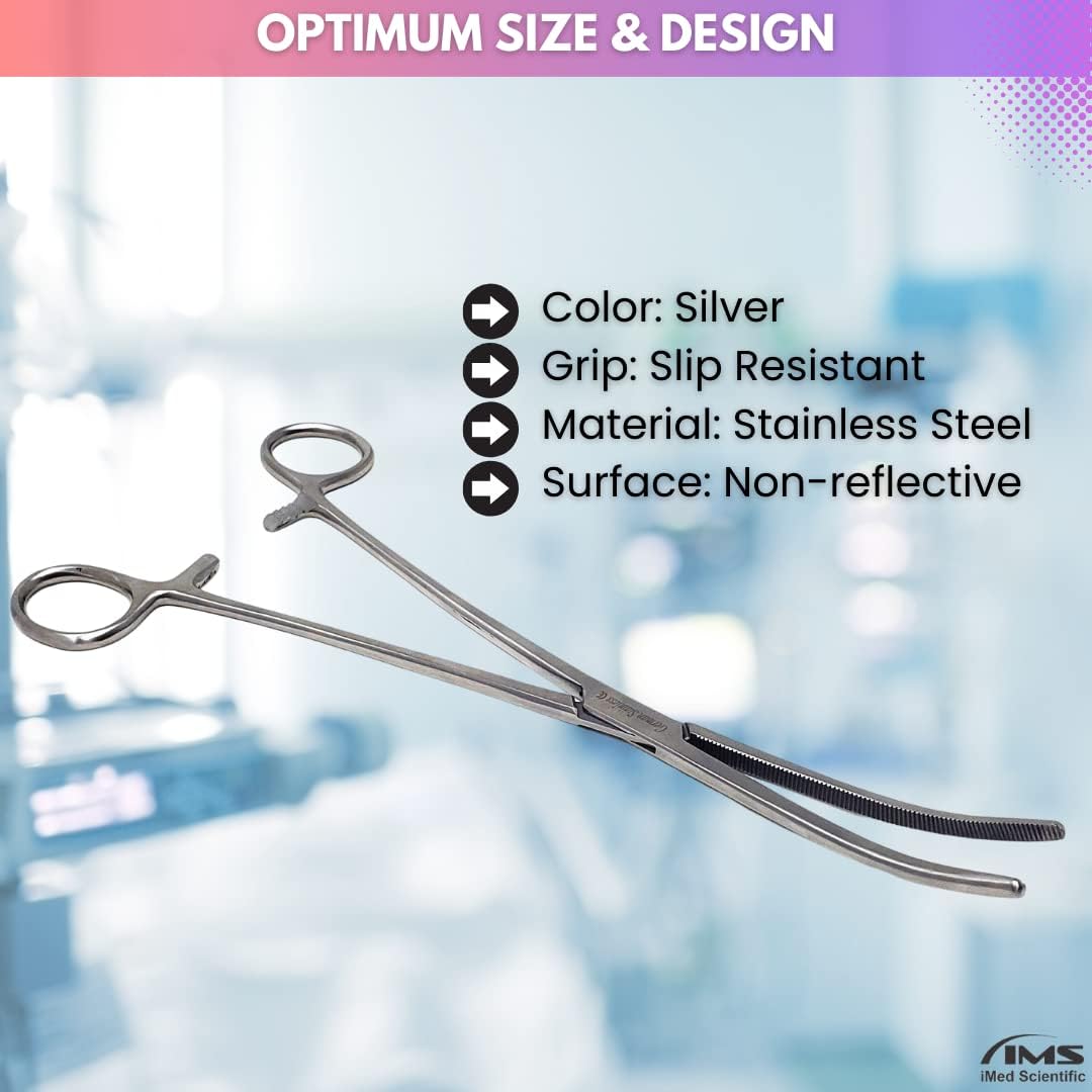 Pean Hemostat Forceps 10", Curved, Full Serrated, Stainless Steel