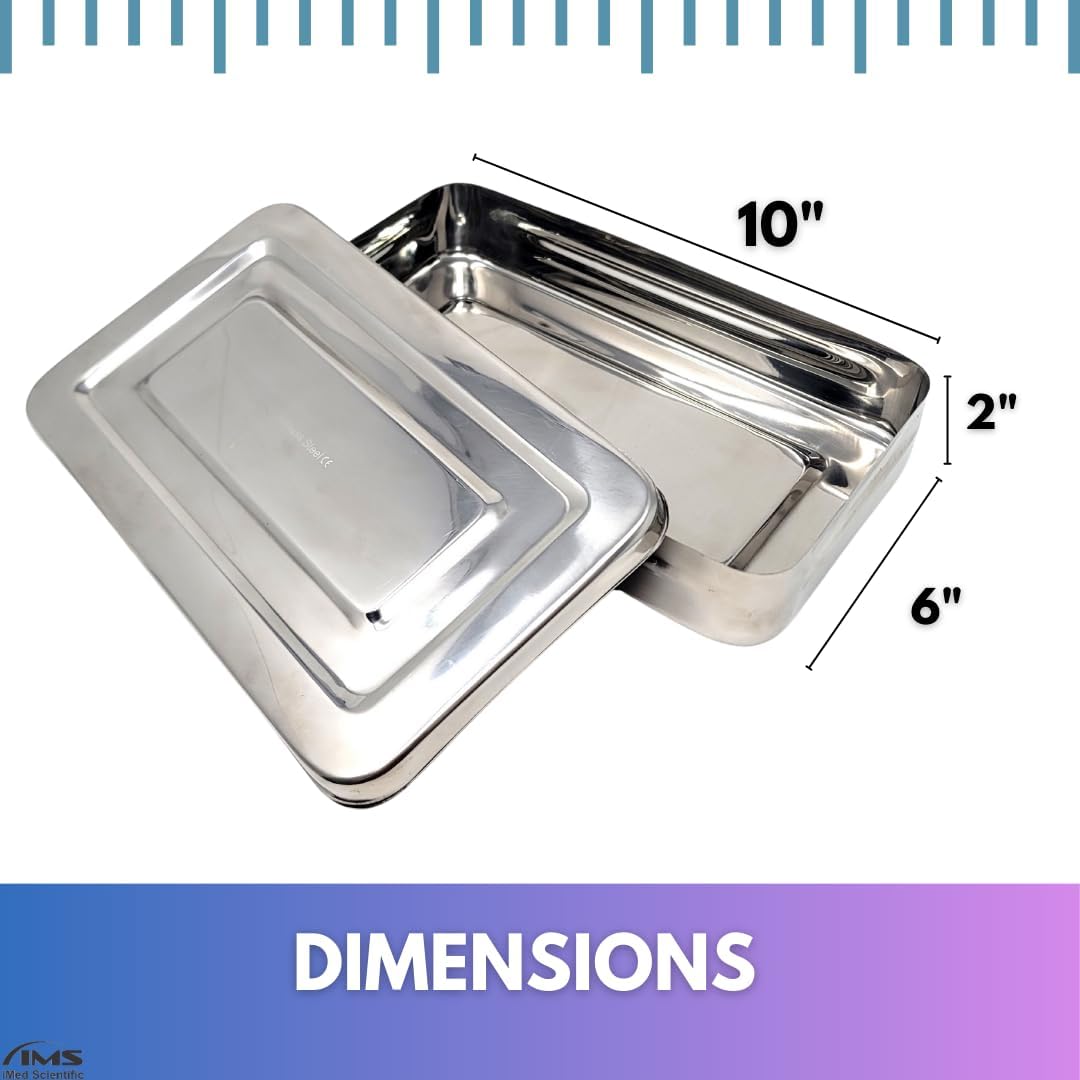 Stainless Steel Instrument Box with Cover - 10L x 6W x 2H