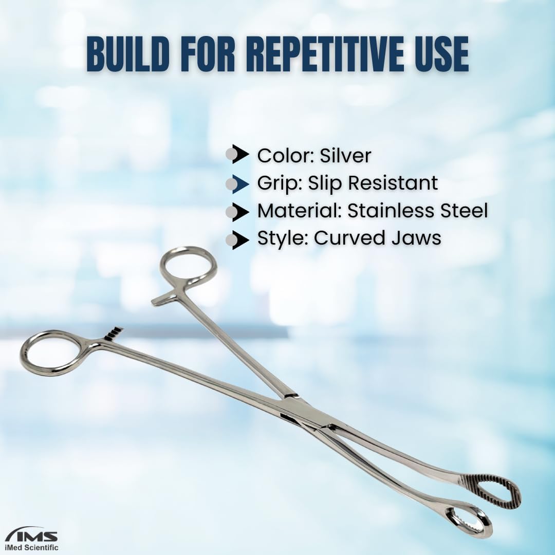 Sponge Holding Forceps 9.5" Curved, Stainless Steel