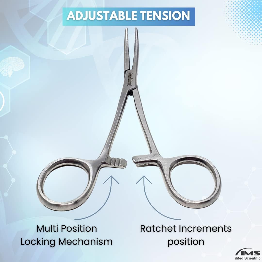 Pean Hemostat Forceps 6.25", Curved, Full Serrated, Stainless Steel